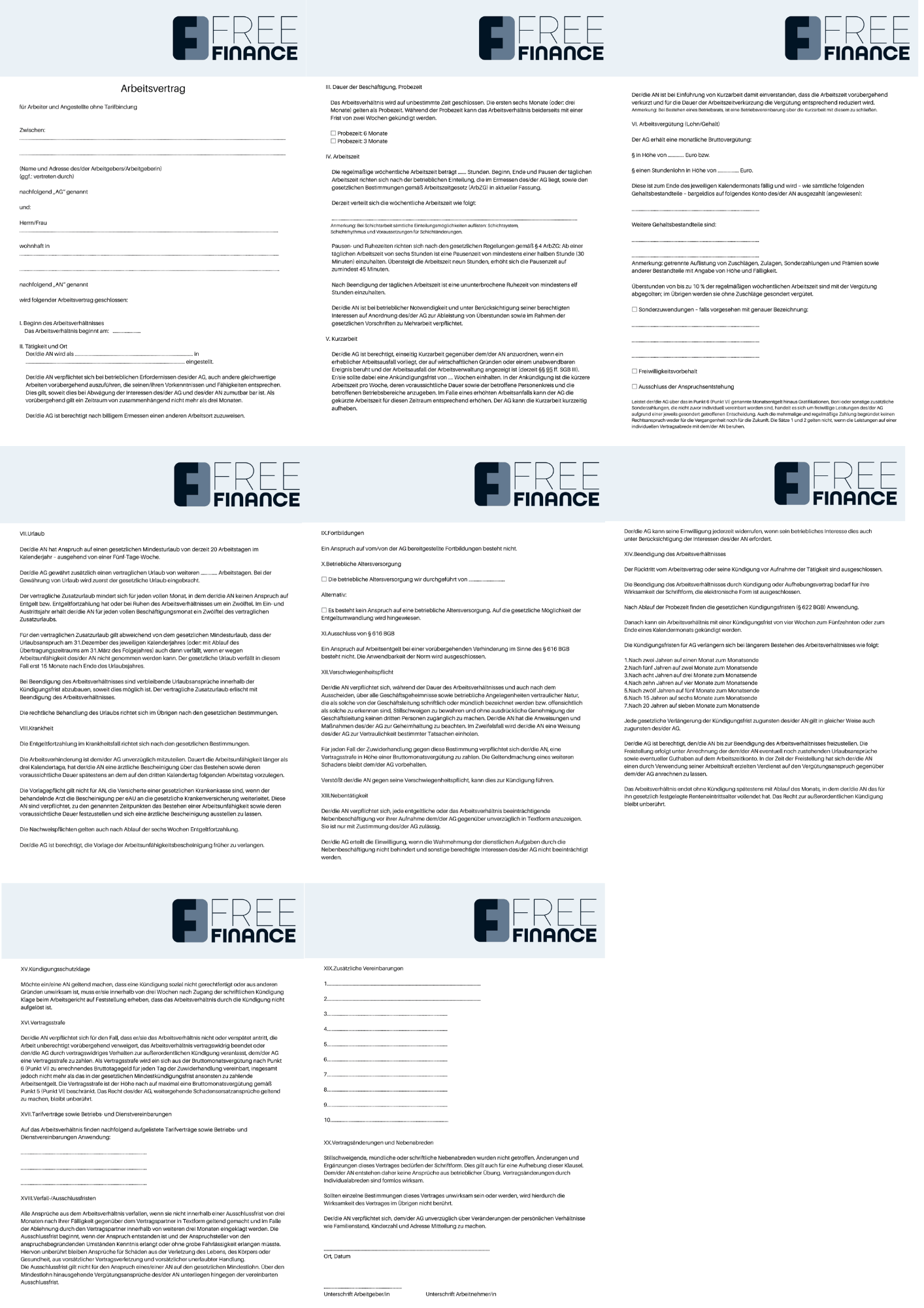 Arbeitsvertragsmuster
